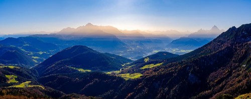 Alpine panorama of the Berchtesgadener Alps