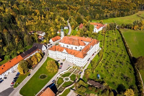 Aerial view Schaeftlarn Monastery