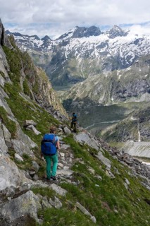 Hiker on hiking trail