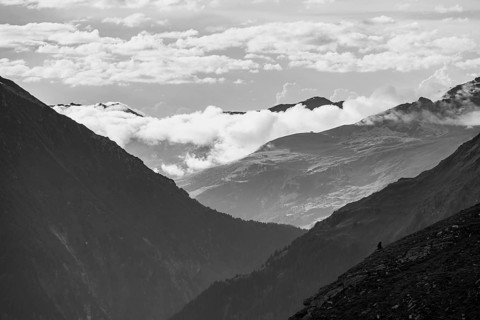 Mountain ranges surrounded by fog