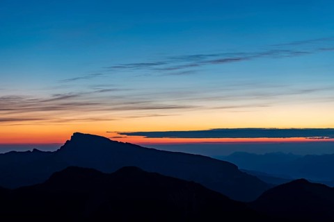 Summit of the high Ifen at sunrise