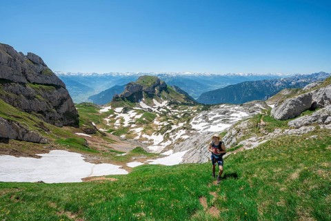 Hiker on a hiking trail