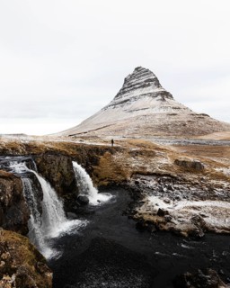 Kirkjufell Mountain with person