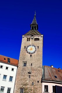 Medieval town gate with the Schmalzturm or beautiful tower