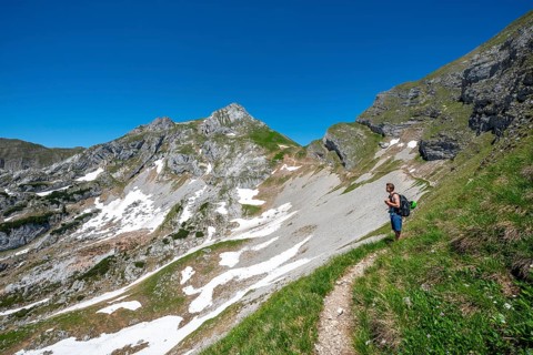 Hiker on a hiking trail