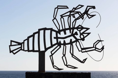 Wrought iron sculpture of a crab
