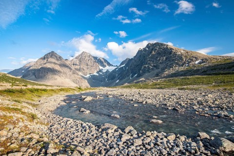 River with mountains of the Lyngen Alps