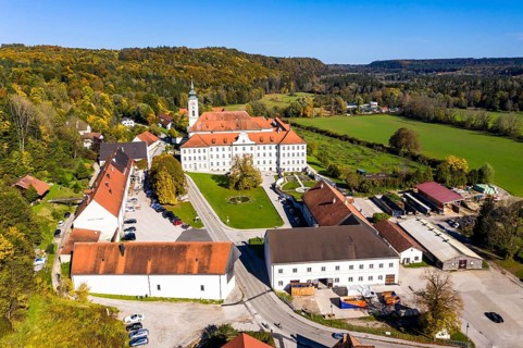 Aerial view Schaeftlarn Monastery