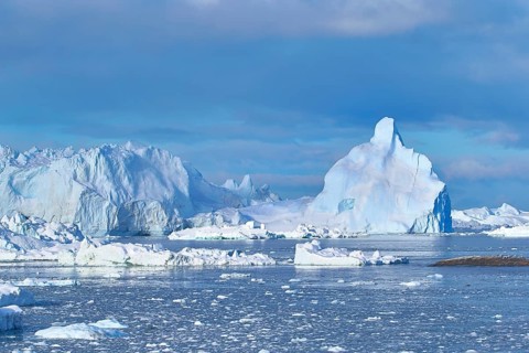 Massive icebergs at Disko Bay