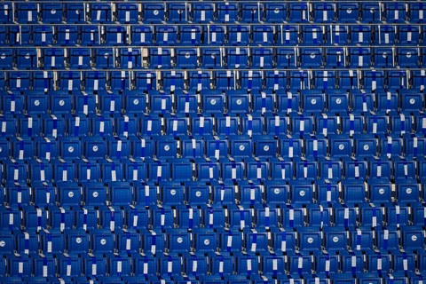 Empty rows of seats in the stadium