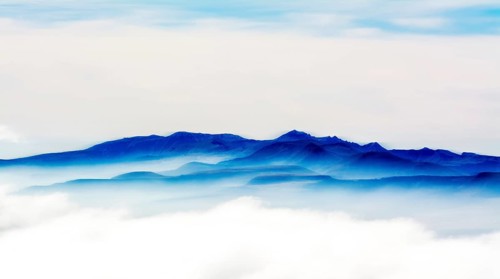 Panoramic view of the chain of Sancy mountains