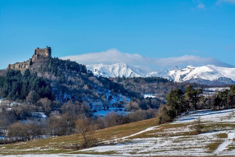 Castle of Murol in winter