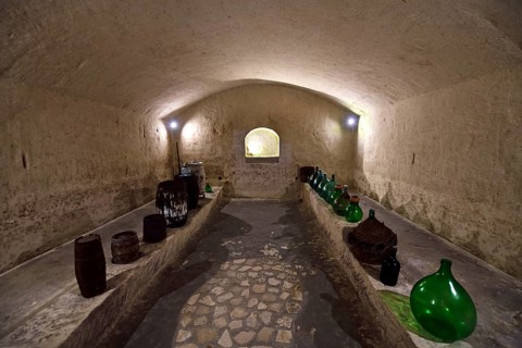 Wine cellar in the Casa Grotta Museum