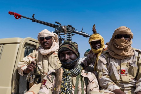 Military escort in the sahel zone near Agadez
