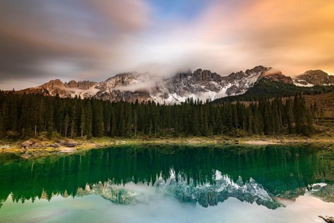Evening mood at Lake Carezza