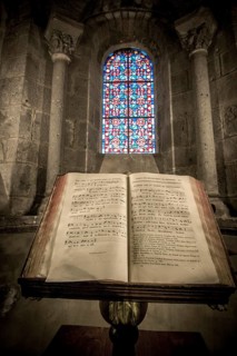 Old songbook in a church