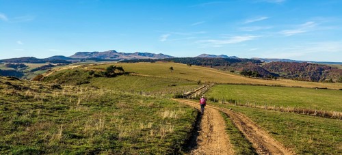 Walker and the Sancy massif at back