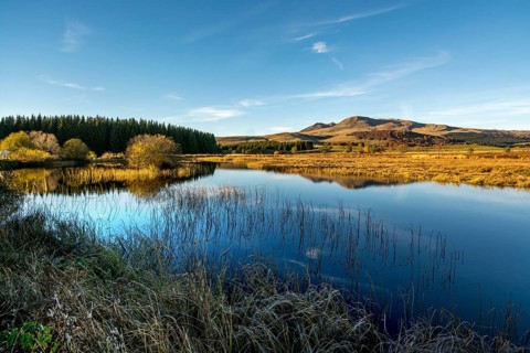 Sancy massif at back in autumn