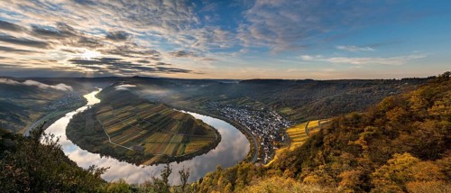 Moselle River loop in autumn