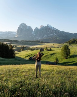 Woman standing on a meadow