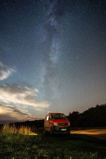Milky Way over Campervan