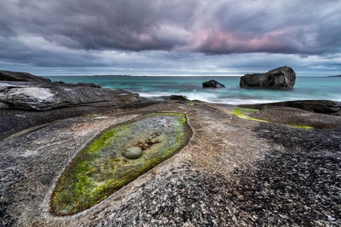 Rocks on the beach of Uttakleiv