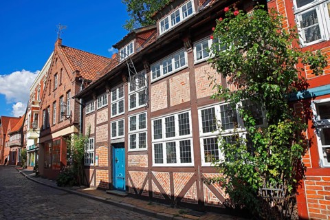 Alley in the historic old town of Lauenburg