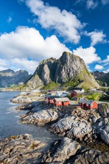 Rorbuer fishing huts on the fjord