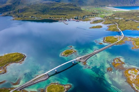 Bridge over Fjord near Fredvang