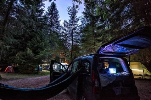 Bivouac in a van