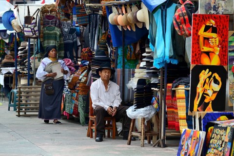 Souvenir stall at the handicraft market