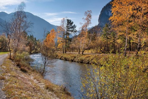 Autumn landscape at the Ammer