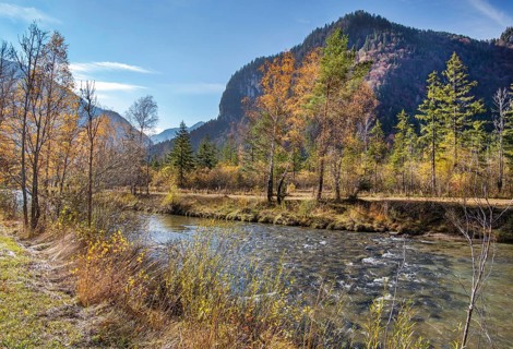Autumn landscape at the Ammer