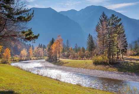 Autumn landscape at the Ammer