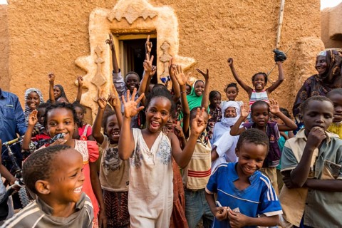 Group of laughing children