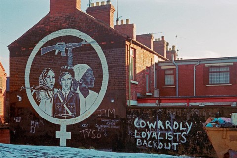 Graffiti on a house facade