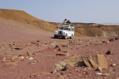 Jeep safari near Kuidas, Namibia