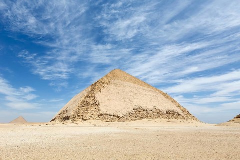 The bent pyramid with the red pyramid in the distance