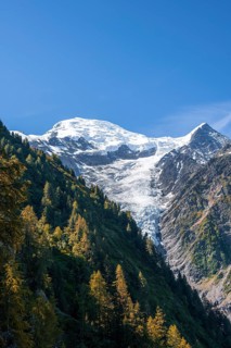 Glacier tongue on the mountain slope
