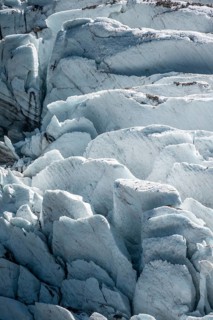 Glacier ice with crevasses