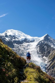 Hiker on hiking trail