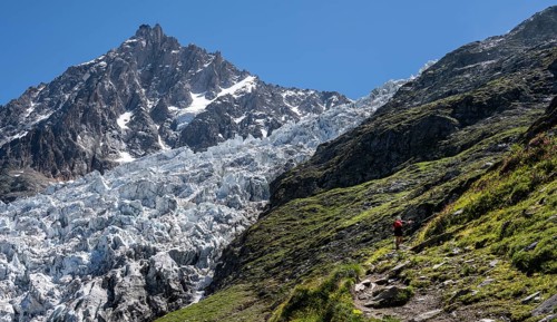 Hiker on hiking trail