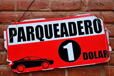 Price sign at the parking lot