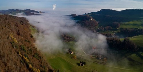Aerial view Ifleter Berg with view to Ifenthal