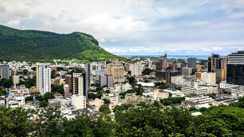 City view from the old town Port Louis