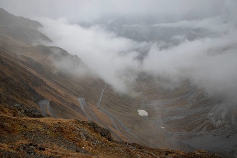 Wafts of mist in the valley