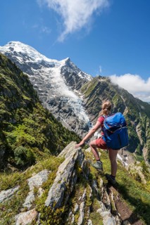 Hiker on hiking trail