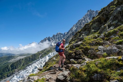 Hiker on hiking trail