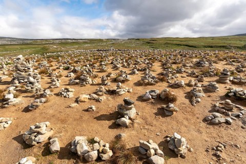 Cairns at the Polar Circle Center on the E6