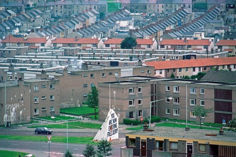 Bogside district with Free Derry Corner